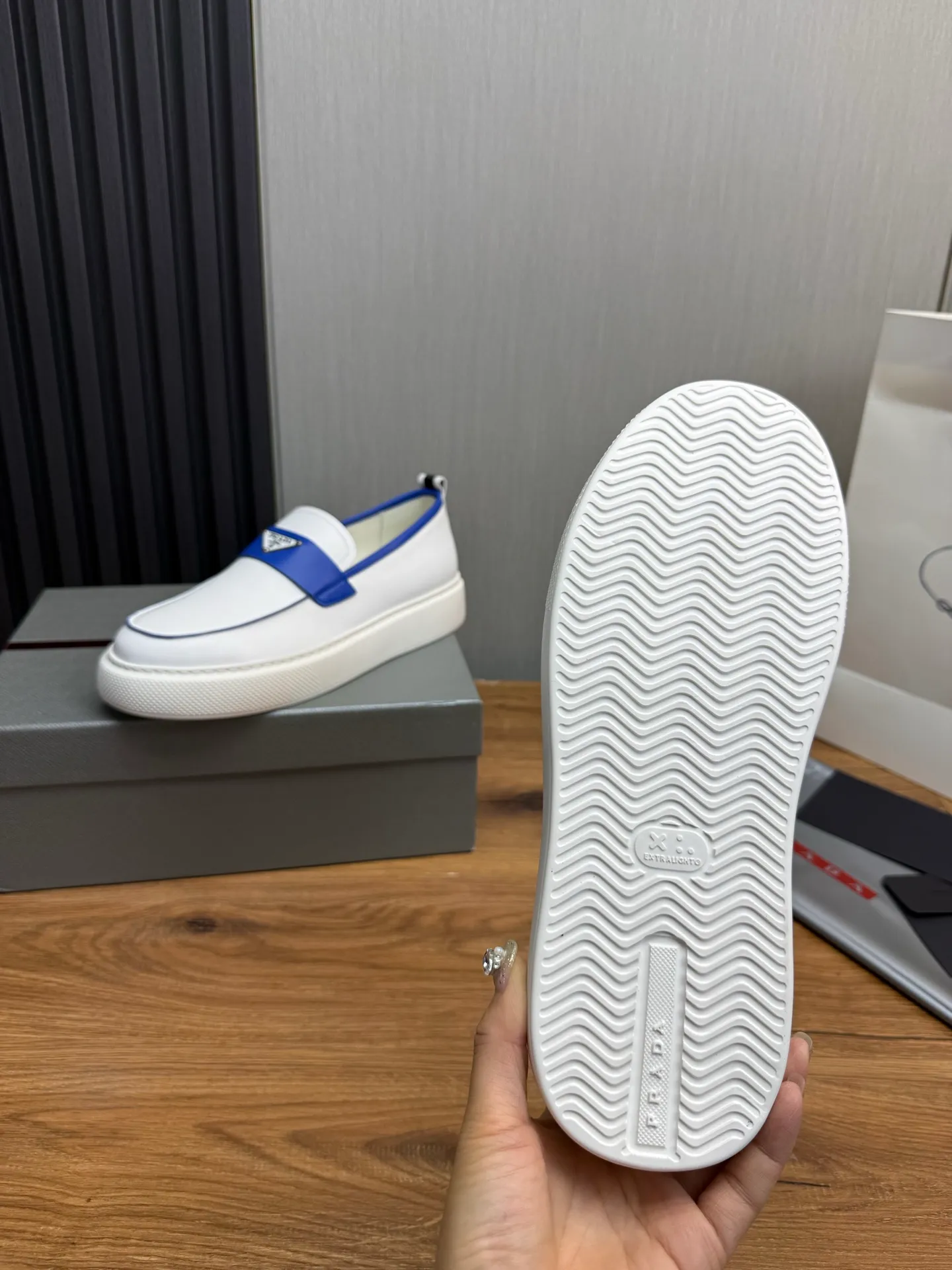 Factory price 580💰 [PRADA] Men's shoes are popular in the counter, official website is synchronized, 1 high-quality shipment ✔️Original cowhide + cowhide lining, 1🆚1 replica, original sole, 38-45 (45 customized, non-refundable)